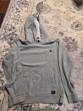 Billabong Light Gray Sherpa-Lined Hooded Sweater
